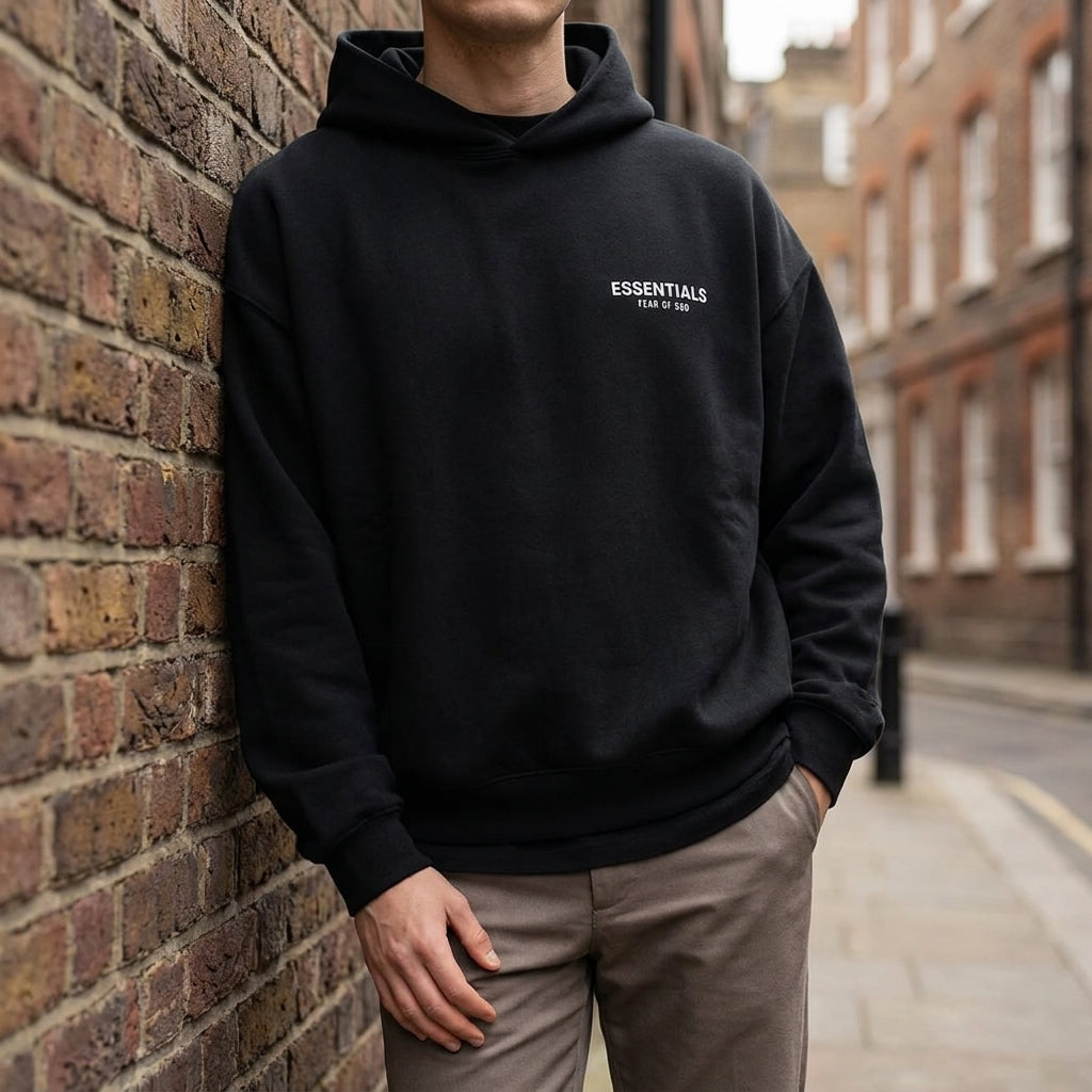 Fear Of God Essentials Black Hoodie FW24