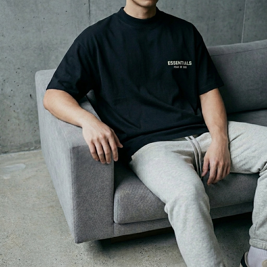 Fear of God Essentials Classic Jet Black T-Shirt SS25