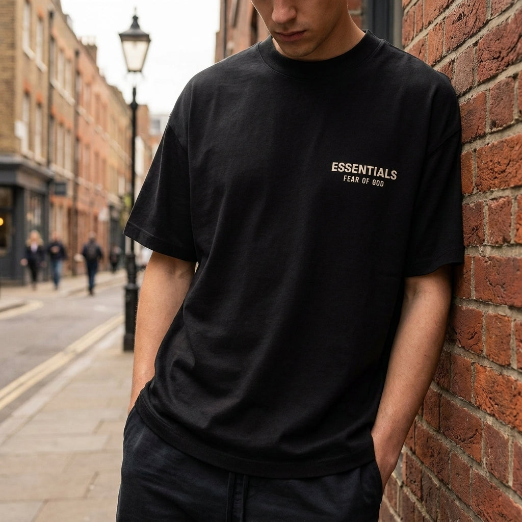 Fear of God Essentials Classic Jet Black T-Shirt SS25