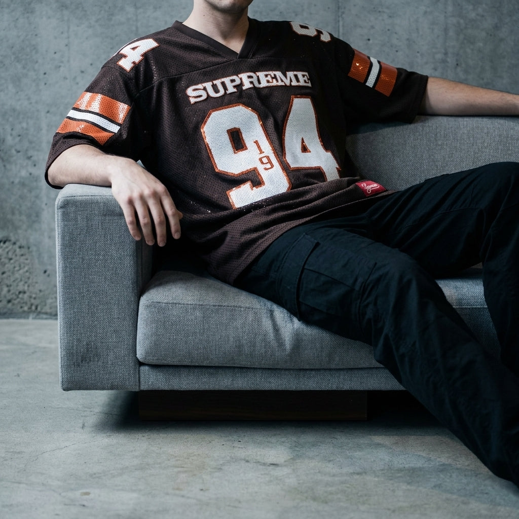 Supreme Sequin Football Jersey 'Brown'