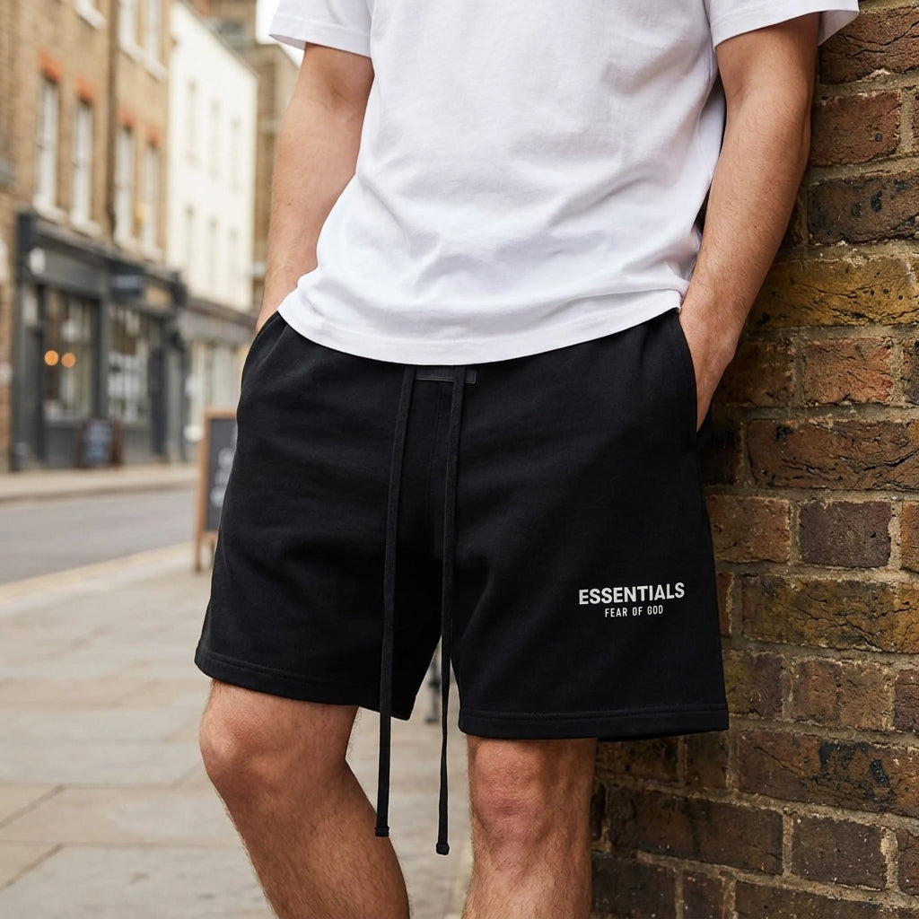 Fear Of God Essentials Classic Black Shorts SS25