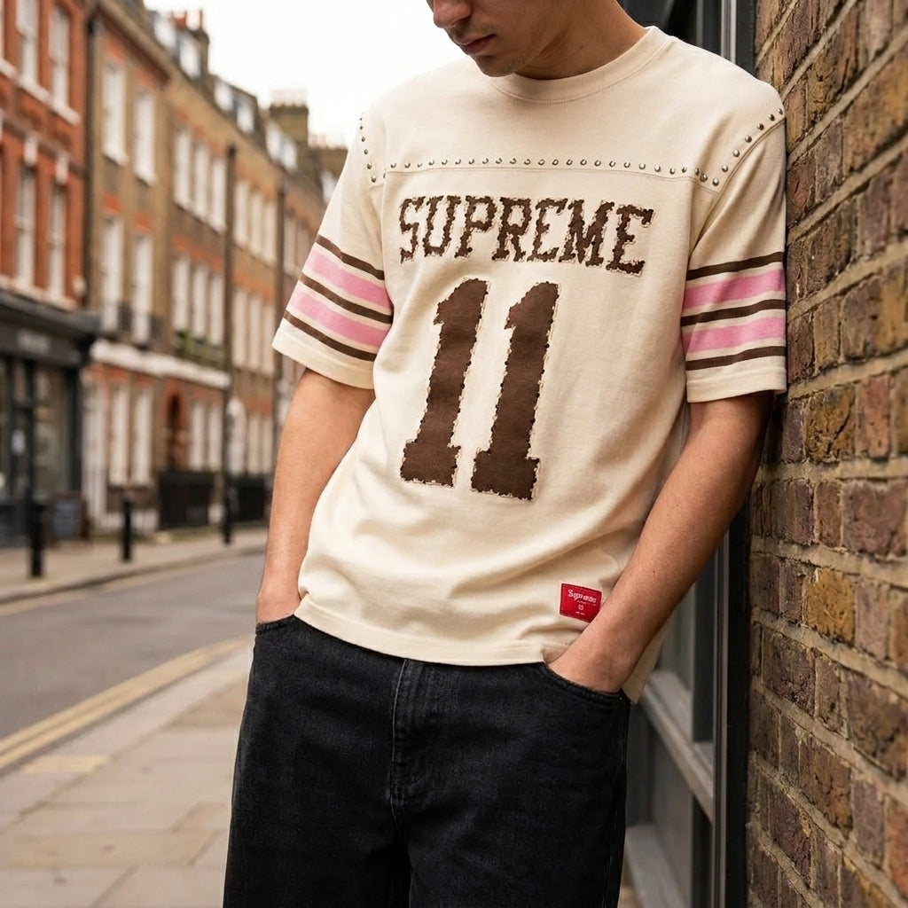 Supreme Studded Short-Sleeve Top 'Cream'