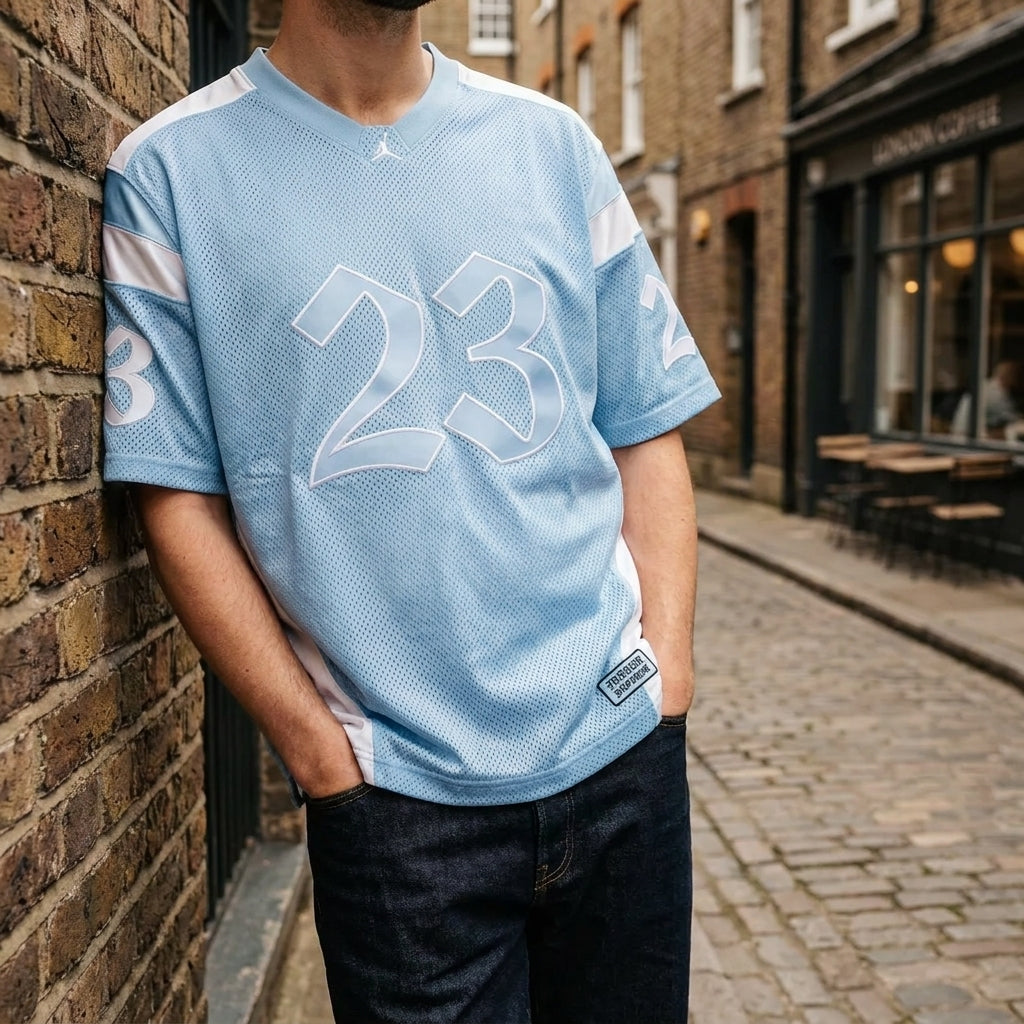 Supreme x Air Jordan Warm Up Jersey 'Light Blue'