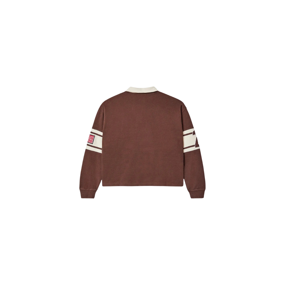 Vale Forever Brown Long Sleeve Polo 'Chocolate Derby'