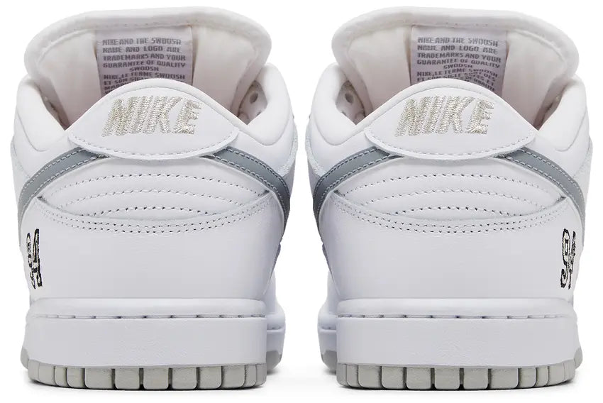 Nike SB Dunk Low X Supreme 'White Metallic Silver'