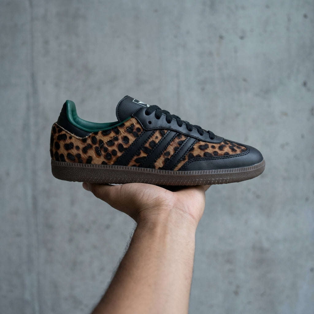 Adidas Samba OG Black Green Leopard Women's