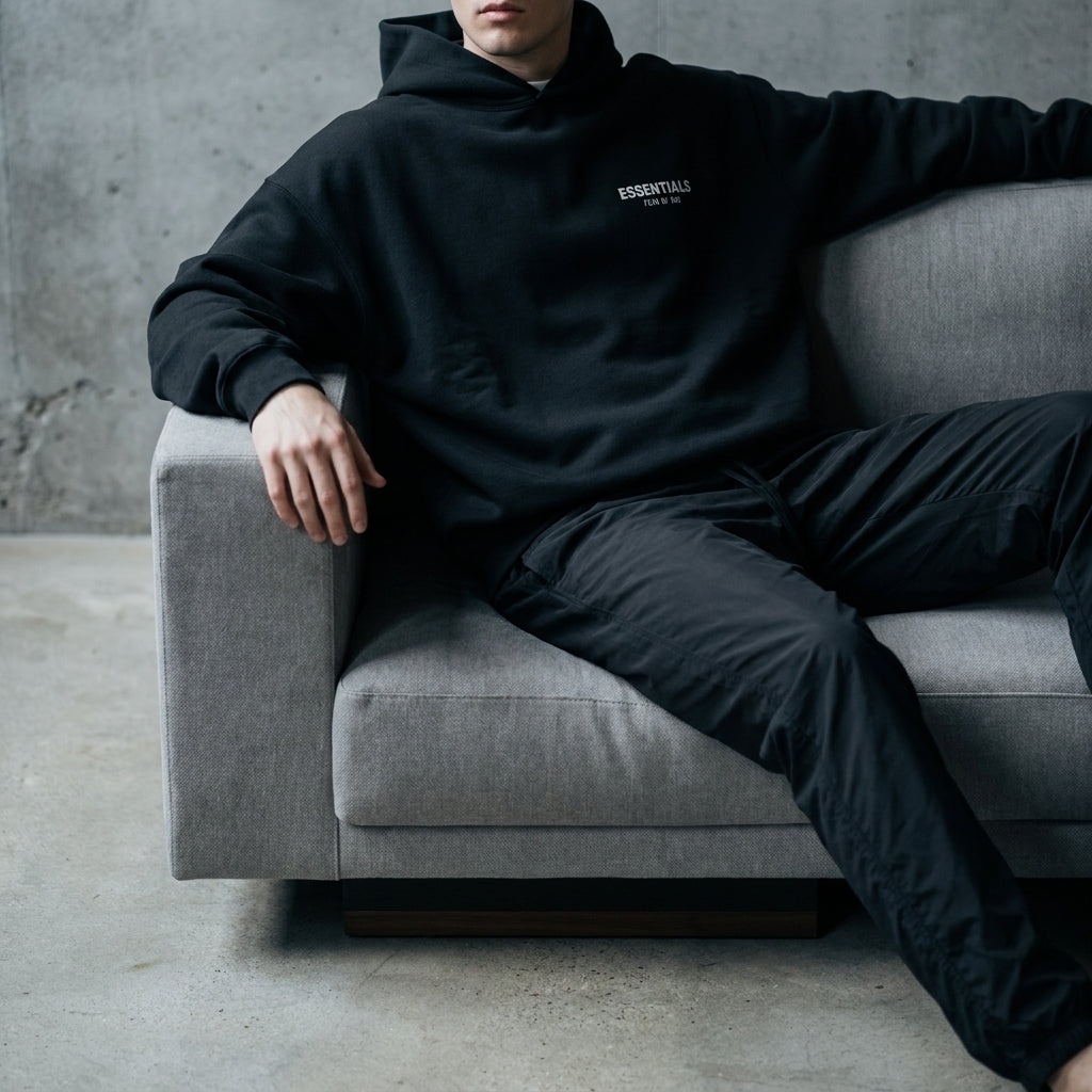 Fear Of God Essentials Black Hoodie FW24