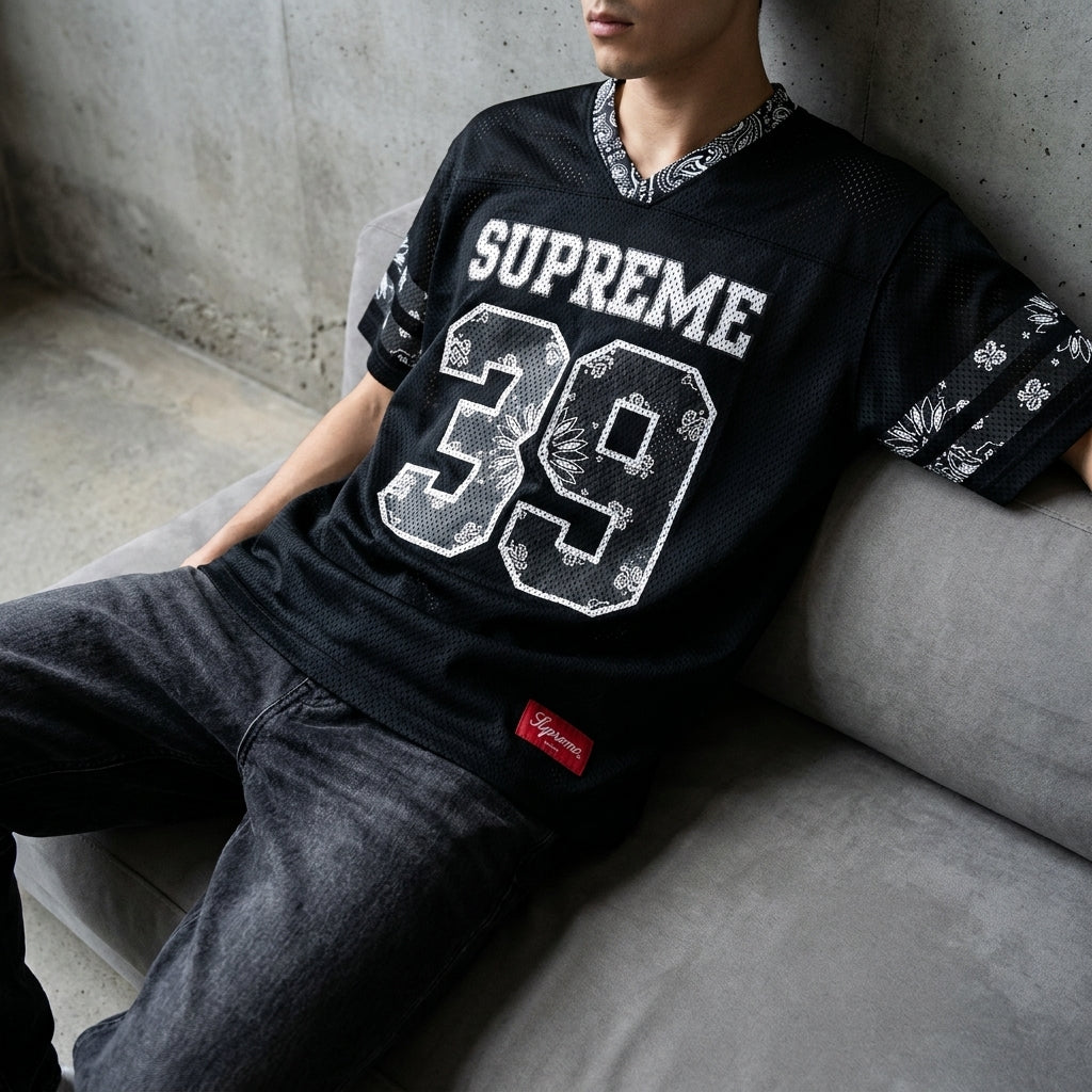 Supreme Bandana Football Jersey 'Black'