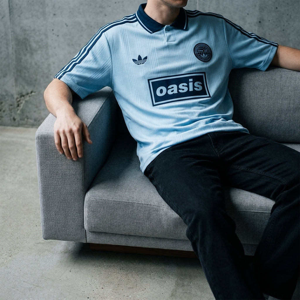 Adidas x Oasis Tour Jacquard Jersey ‘Sky Blue’ (SS25)
