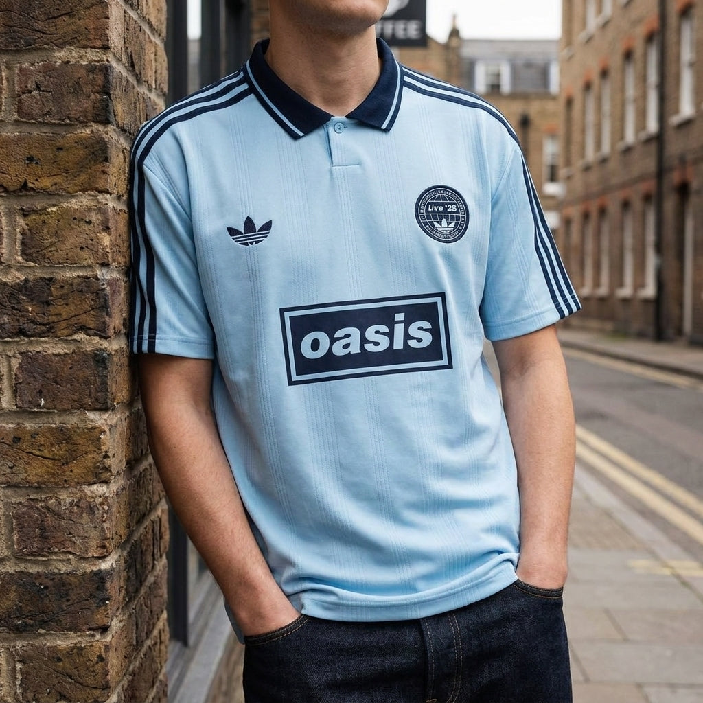 Adidas x Oasis Tour Jacquard Jersey ‘Sky Blue’ (SS25)