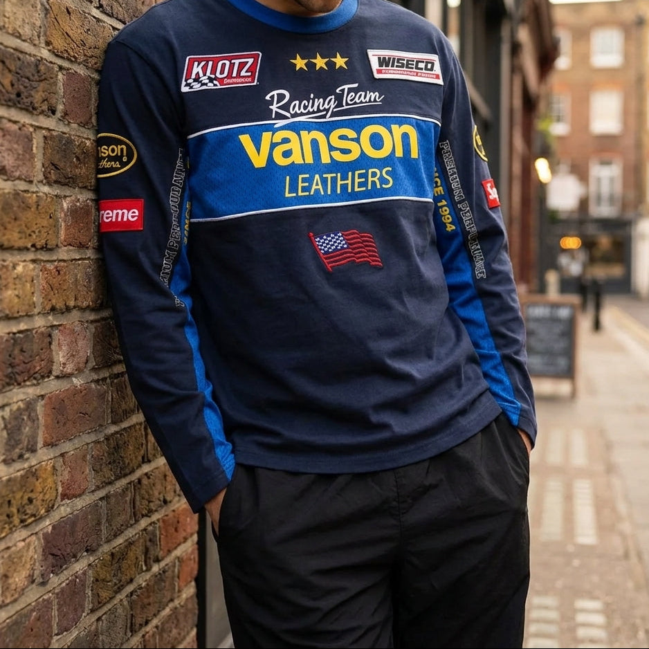 Supreme x Vanson Leathers Long-Sleeve Top 'Navy'