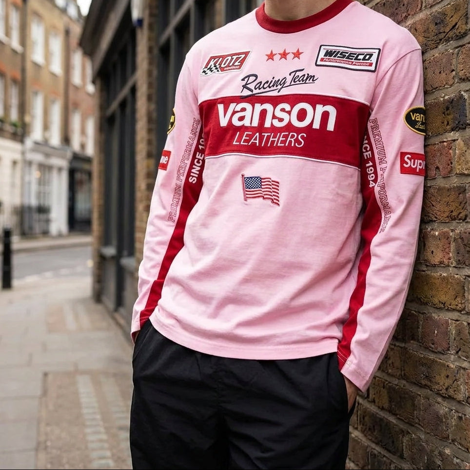 Supreme x Vanson Leathers Long-Sleeve Top 'Pink'