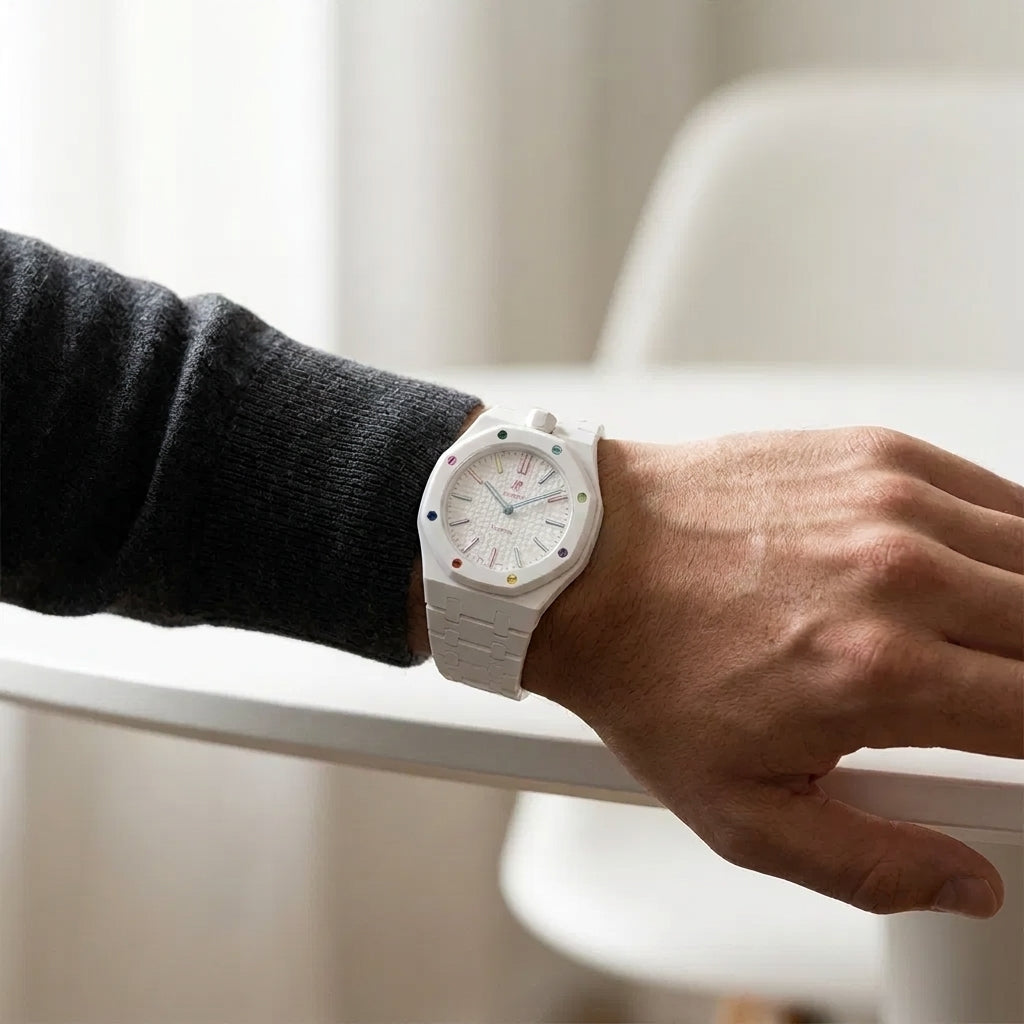 Swatch X Audemars Piget Royal Pop Bioceramic Watch Strap 'Huit Blanc'