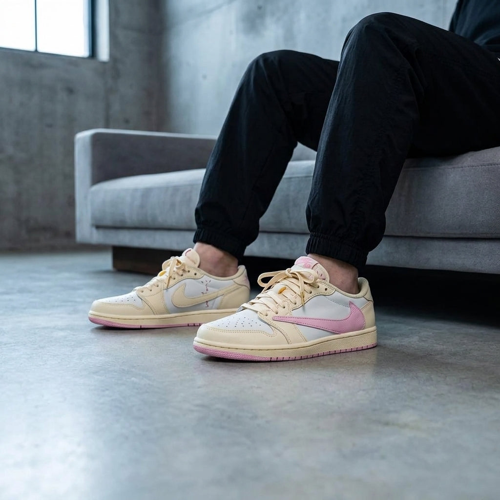 Air Jordan 1 Low OG X Travis Scott 'Shy Pink'