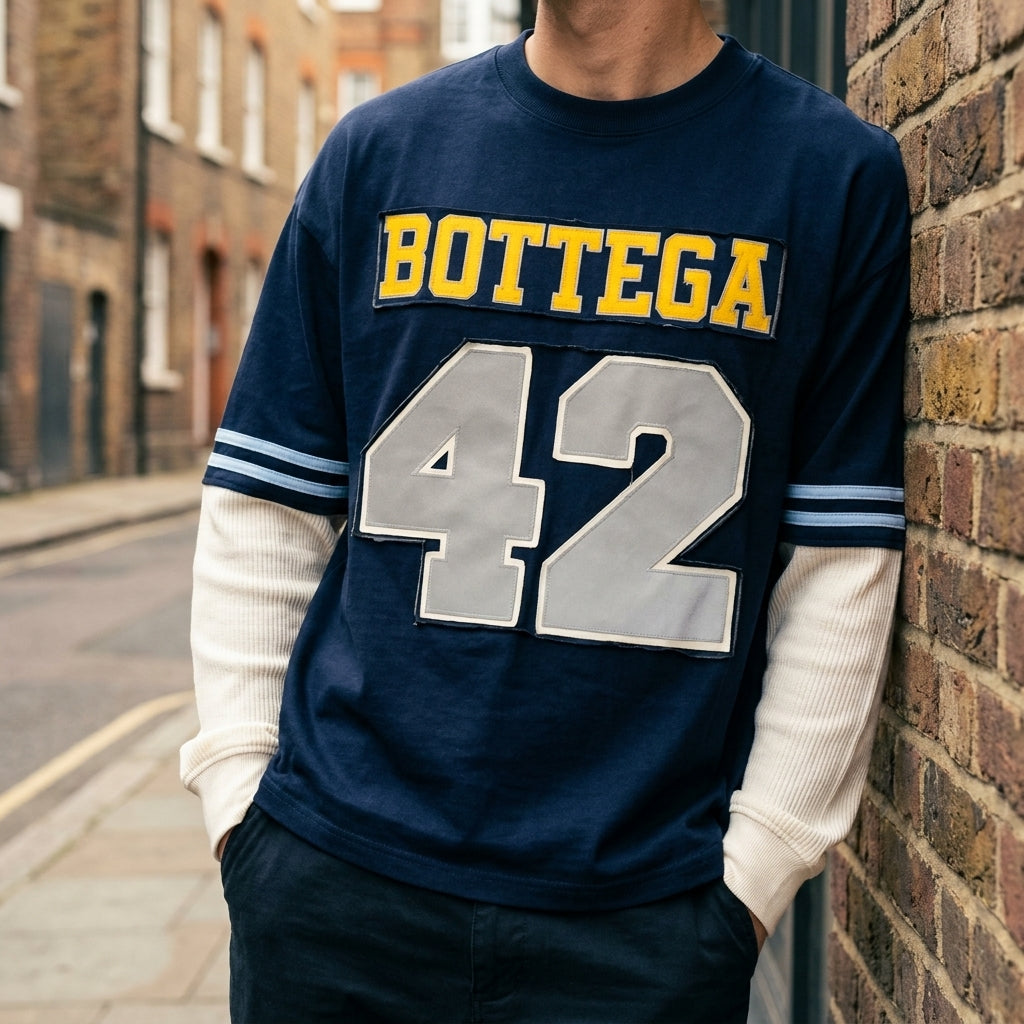Bottega Desires Jackie Robinson Long Sleeve T-Shirt 'Navy'