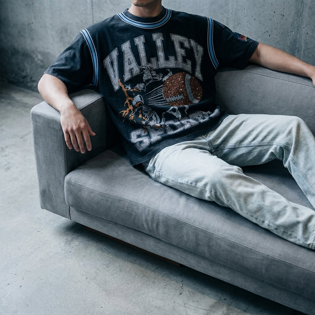 Valley Dreams - Vale Forever 'Classic Bling Tee' Black/Blue T-Shirt