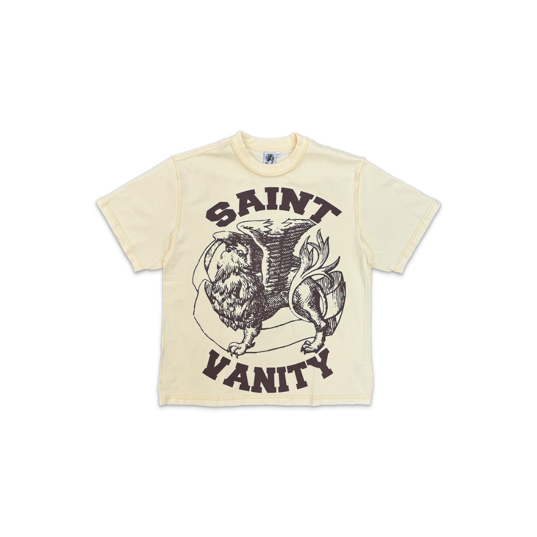 Saint Vanity Griffin Logo T-Shirt 'Cream Brown'