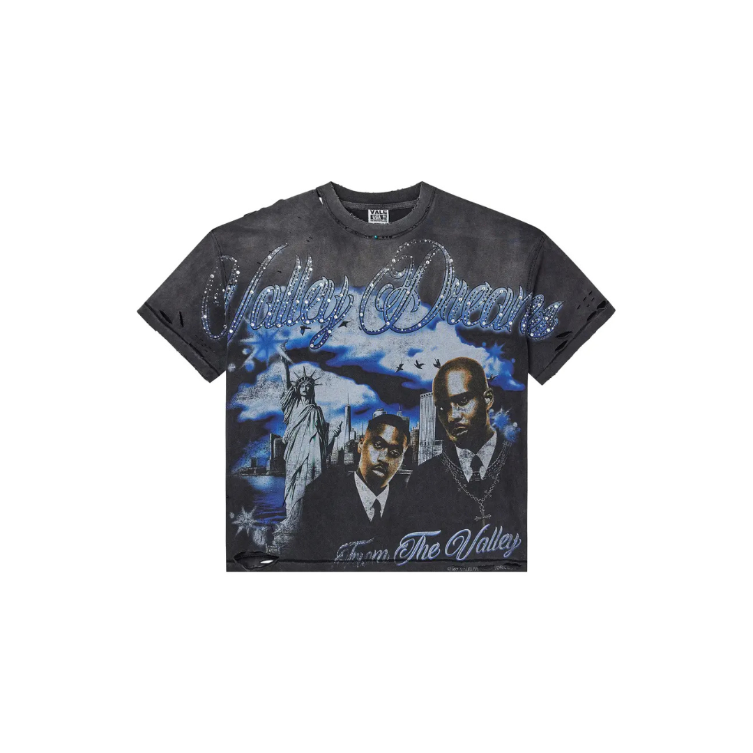 Valley Dreams - Vale Forever Godfather Black Bling Tee 'Black/Blue/Jeweled'