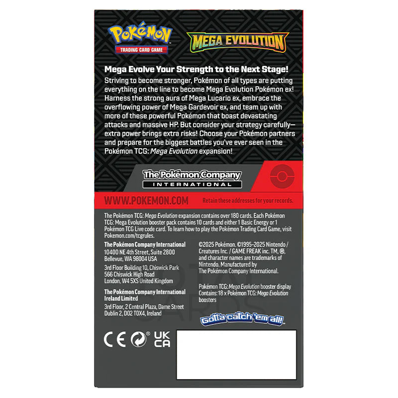 Pokemon TCG - Mega Evolutions Half Booster Box (18 Packs)