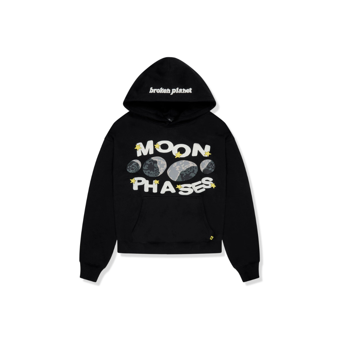 Broken Planet Hoodie 'Midnight Black Moon Phase'