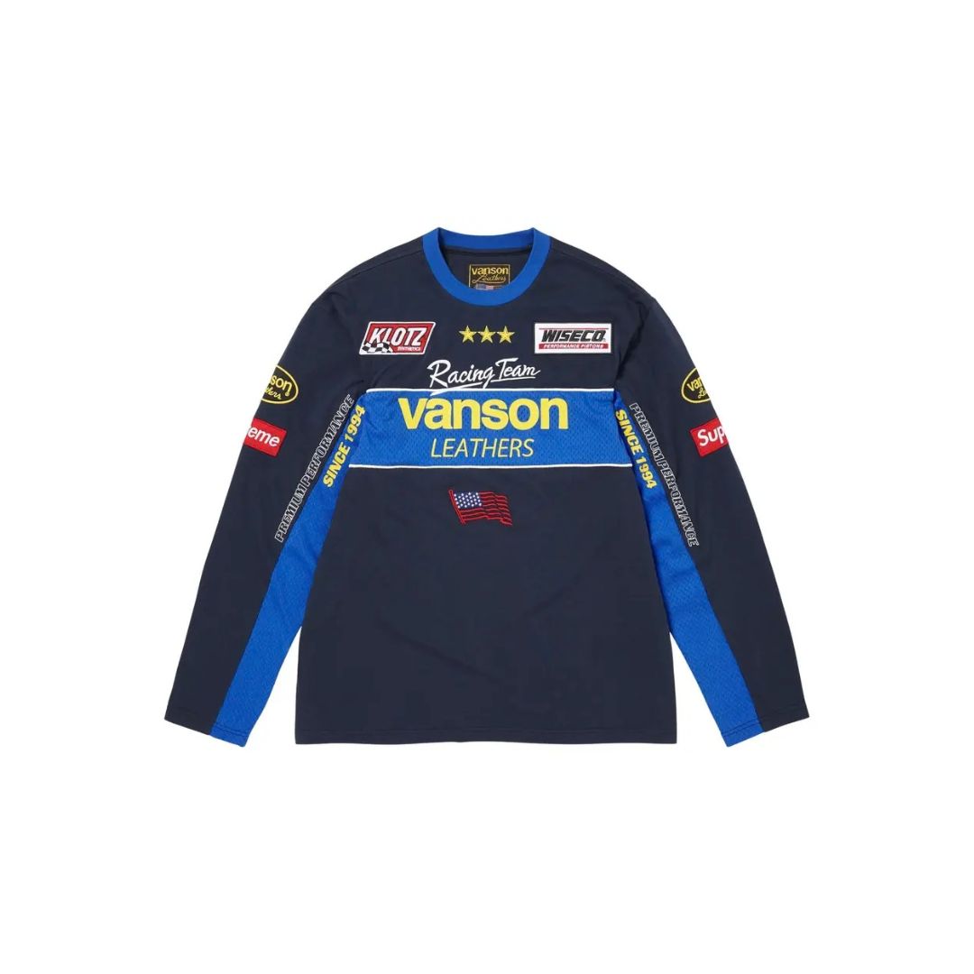 Supreme x Vanson Leathers Long-Sleeve Top 'Navy'