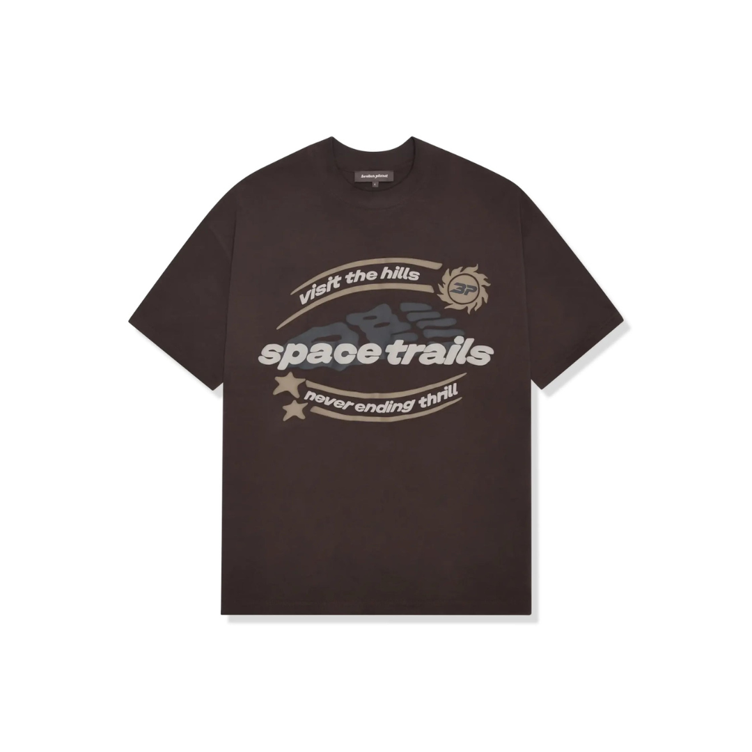 Broken Planet T-Shirt Dark Brown 'Space Trails'