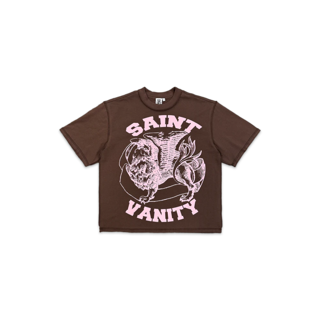 Saint Vanity 'Griffin Logo Tee' Brown/Pink