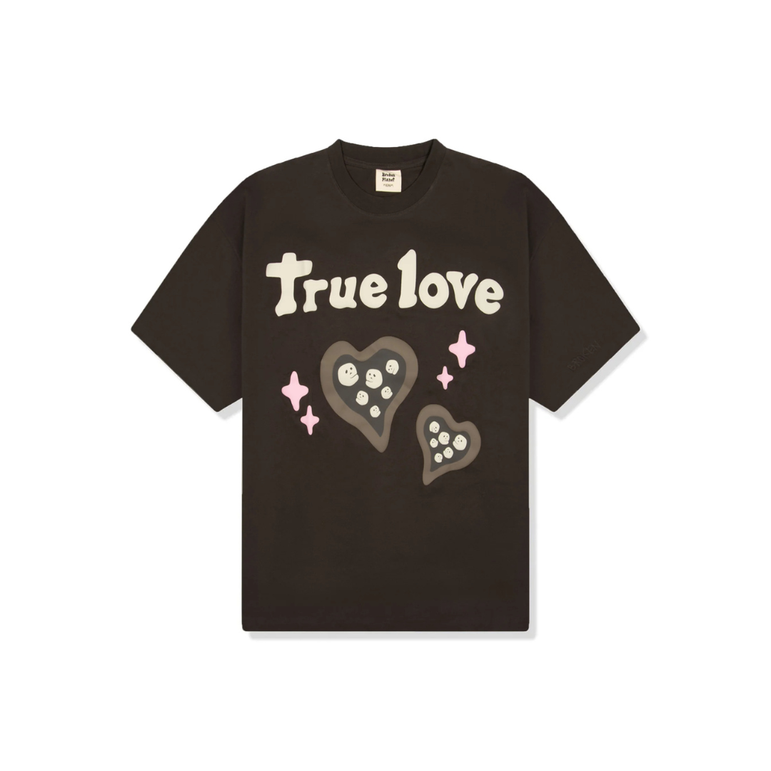 Broken Planet T-Shirt Dark Brown 'Heartless Love'